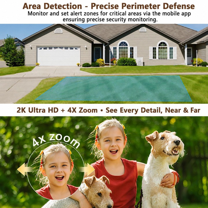 2K HD Smart Dual Bracket Window Camera WiFi Punch-Free Home Security Camera(White)