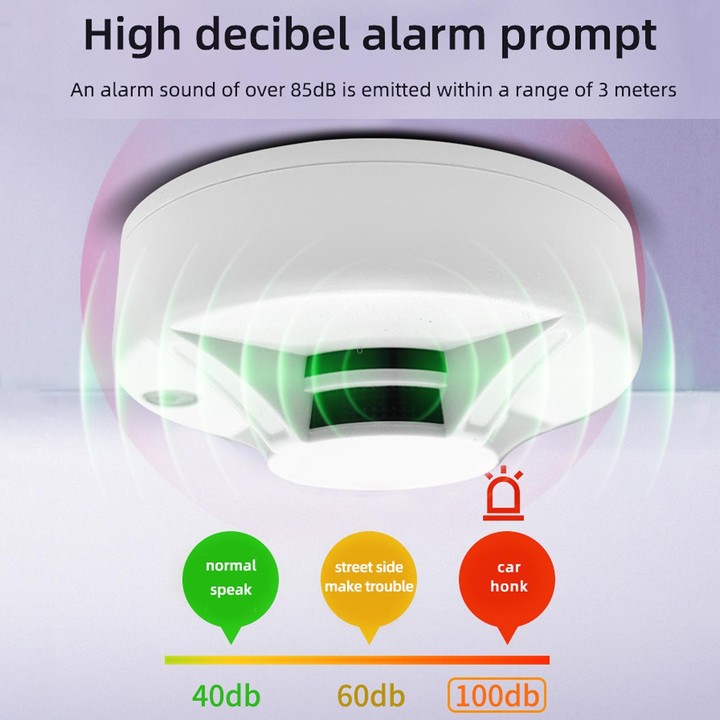 Standalone Smoke Alarm Household Fire Smoke Detector, Style: Russian