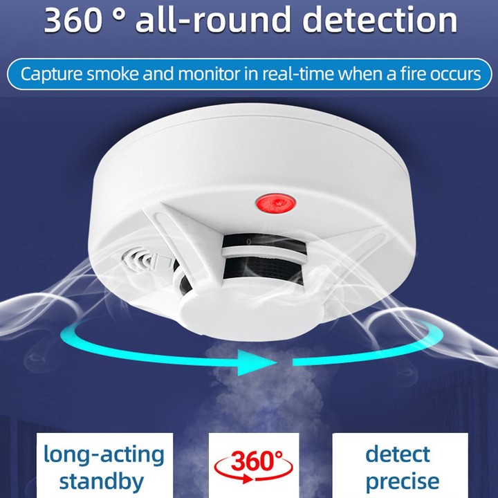 Standalone Smoke Alarm Household Fire Smoke Detector, Style: Russian
