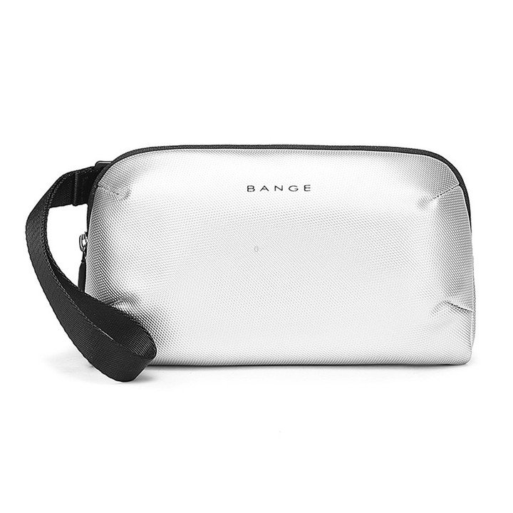 BANGE BG-7918 Electronic Organizer Travel Cable Bag Water-Resistant Digital Accessories Pouch With Wristlet(Silver)