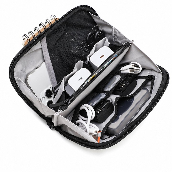 KOOGER FB-2521 Electronic Organizer Travel Cable Accessories Bag Waterproof Tech Case(Black)