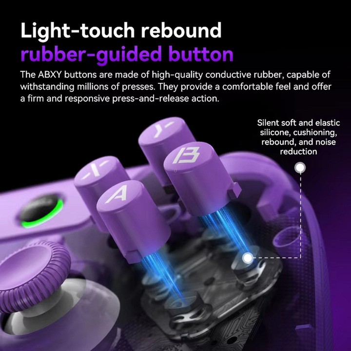 BSP G3 Tri-Mode Game Controller With Carbon Joysticks Macro Keys For PC / Switch / PS4 / iOS & Android With Stand Pink