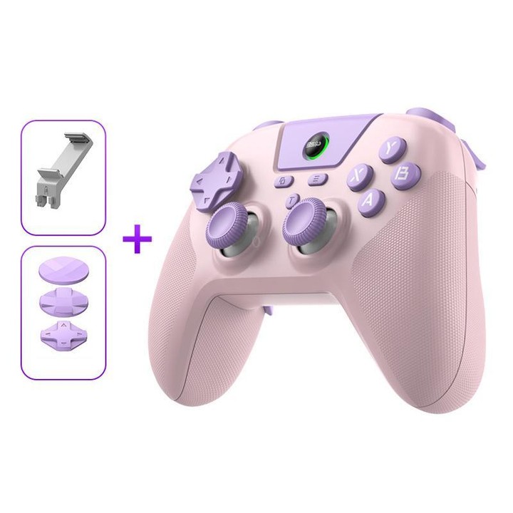 BSP G3 Tri-Mode Game Controller With Carbon Joysticks Macro Keys For PC / Switch / PS4 / iOS & Android With Stand Pink