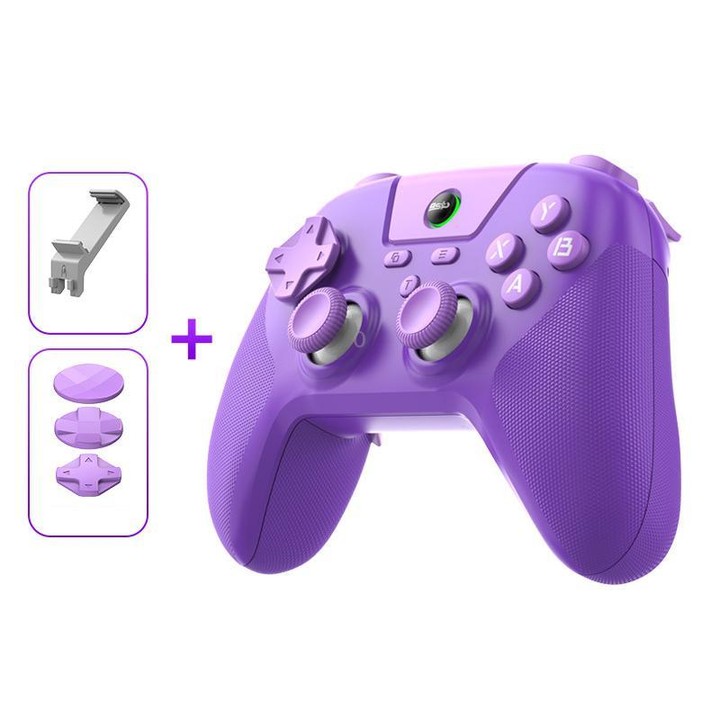BSP G3 Tri-Mode Game Controller With Carbon Joysticks Macro Keys For PC / Switch / PS4 / iOS & Android With Stand Purple