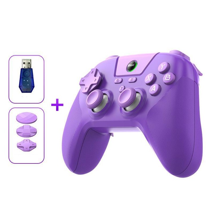 BSP G3 Tri-Mode Game Controller With Carbon Joysticks Macro Keys For PC / Switch / PS4 / iOS & Android With Receiver Purple