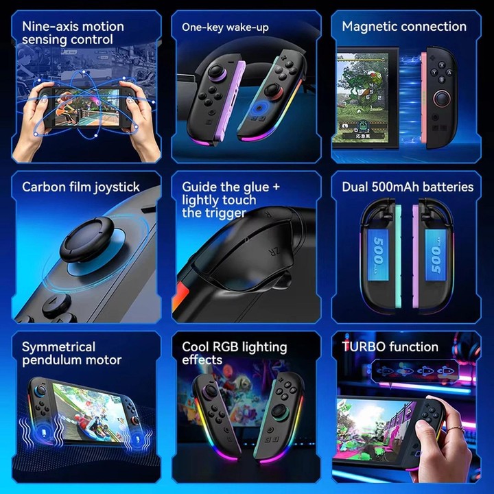 JOY-06 Magnetic Wireless Controllers For Switch 2 With Carbon Film Joysticks, 9-Axis Gyro, One-Key Wake-Up(Pink)