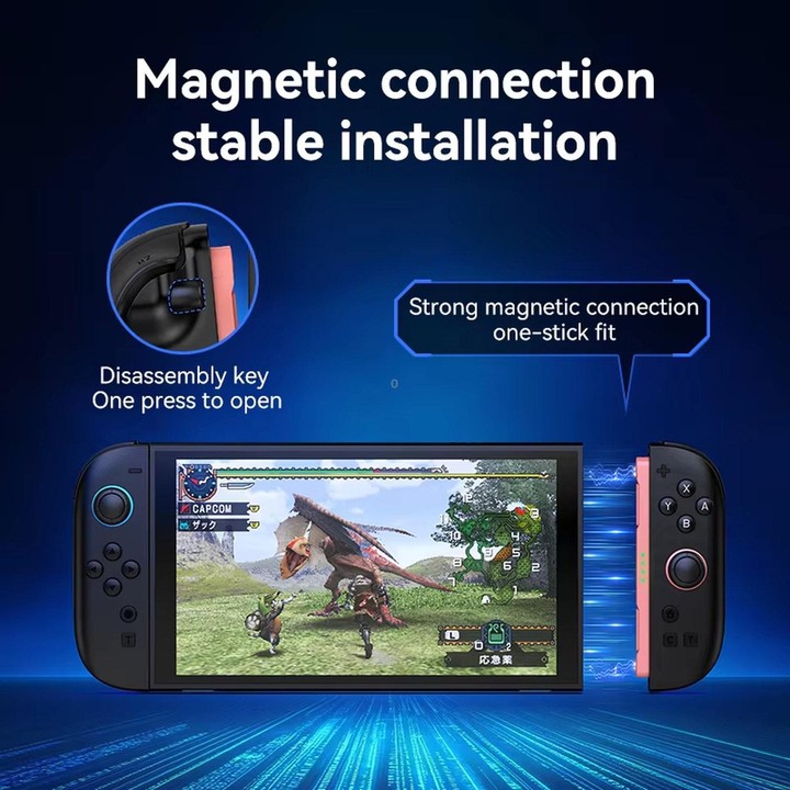 JOY-06 Magnetic Wireless Controllers For Switch 2 With Carbon Film Joysticks, 9-Axis Gyro, One-Key Wake-Up(Blue Orange)
