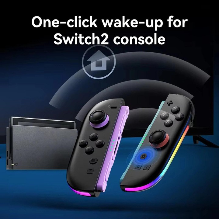 JOY-06 Magnetic Wireless Controllers For Switch 2 With Carbon Film Joysticks, 9-Axis Gyro, One-Key Wake-Up(Blue Orange)