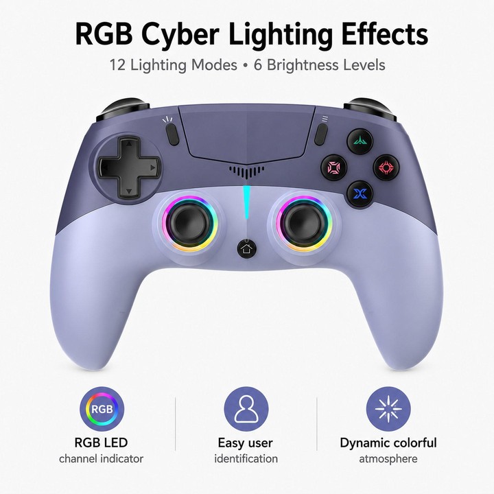 For PS5 Wireless Controller Hall Effect Joysticks & Triggers RGB Light Macro Back Keys(White Red)