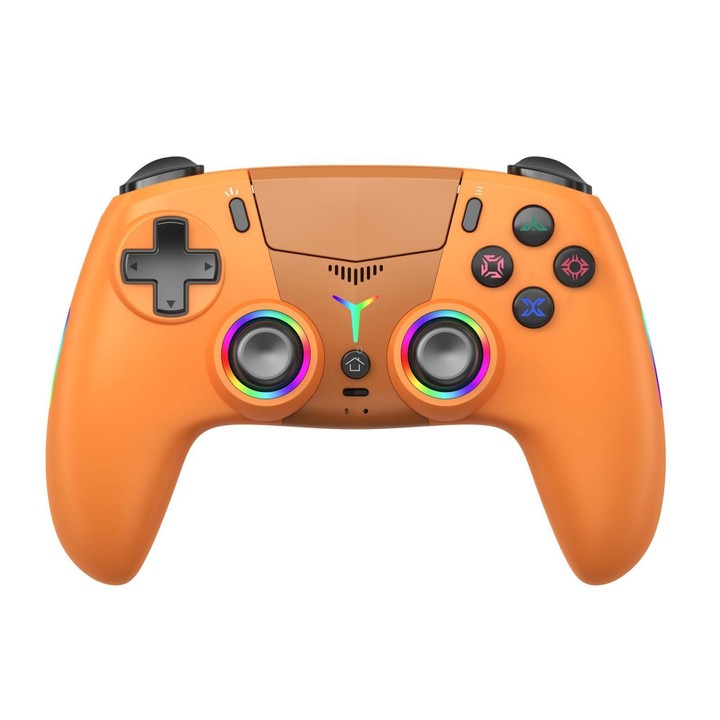 For PS5 Wireless Controller Bluetooth Gamepad With RGB Light, Hall Effect Joy, Back Macro Button(Orange)
