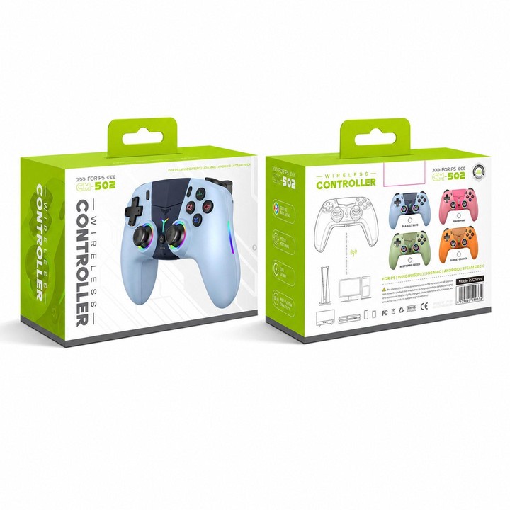 For PS5 Wireless Controller Bluetooth Gamepad With RGB Light, Hall Effect Joy, Back Macro Button(Orange)