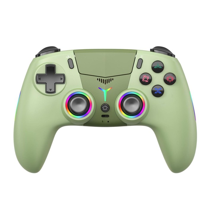 For PS5 Wireless Controller Bluetooth Gamepad With RGB Light, Hall Effect Joy, Back Macro Button(Green)