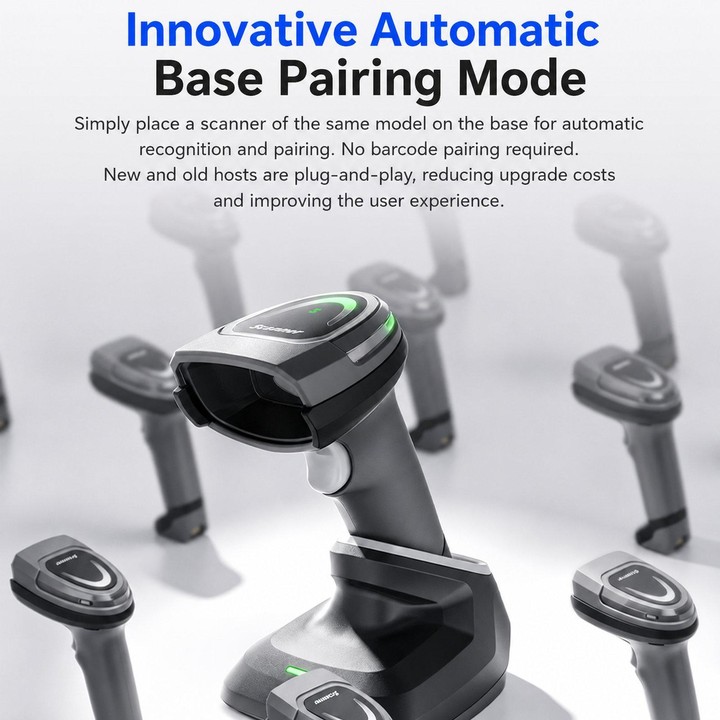 Yokoscan BWHS28AiMax 2.4G Bluetooth Wireless 2D Barcode Scanner Barcode Reader For Supermarket Cashier, Spec: No Base
