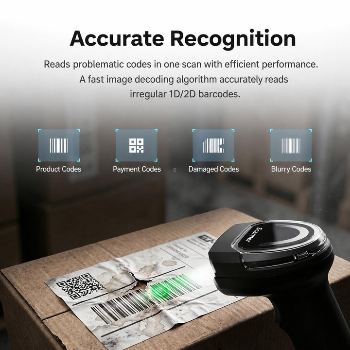 Yokoscan BWHS28AiMax 2.4G Bluetooth Wireless 2D Barcode Scanner Barcode Reader For Supermarket Cashier, Spec: No Base