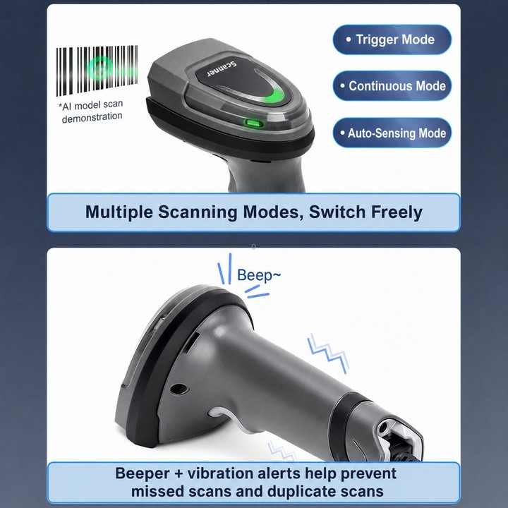 Yokoscan BWHS28AiMax 2.4G Bluetooth Wireless 2D Barcode Scanner Barcode Reader For Supermarket Cashier, Spec: With Base