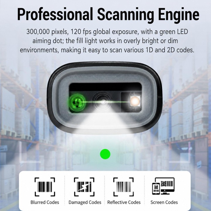 Yokoscan P2300L 2.4G Bluetooth Wireless Portable 2D Barcode Scanner Handheld Scan Gun For Express & Logistics