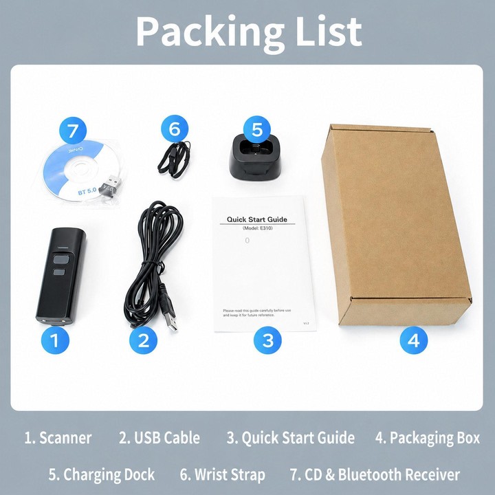 Yokoscan P2300L 2.4G Bluetooth Wireless Portable 2D Barcode Scanner Handheld Scan Gun For Express & Logistics