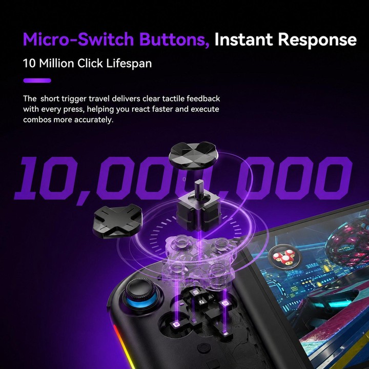 For Nintendo Switch 2 Left + Right Magnetic Controllers 9-Axis RGB Motion-Sensing Hall-Effect Joystick With Bluetooth 5.4 Wake-U