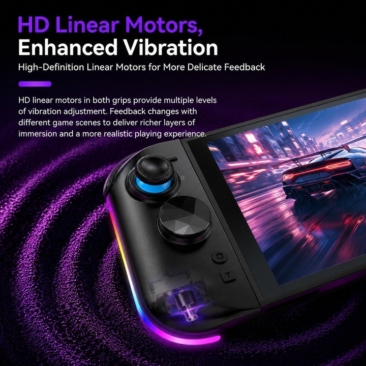 For Nintendo Switch 2 Left + Right Magnetic Controllers 9-Axis RGB Motion-Sensing Hall-Effect Joystick With Bluetooth 5.4 Wake-U