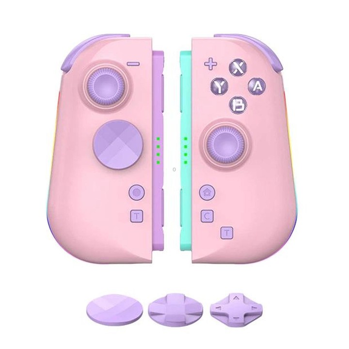For Nintendo Switch 2 Left + Right Magnetic Controllers 9-Axis RGB Motion-Sensing Hall-Effect Joystick With Bluetooth 5.4 Wake-U