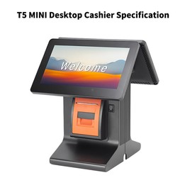 Yokoscan T5 MINI Dual Touch Screen All-In-One Cash Register For Milk Tea Shops Supermarkets EU Plug