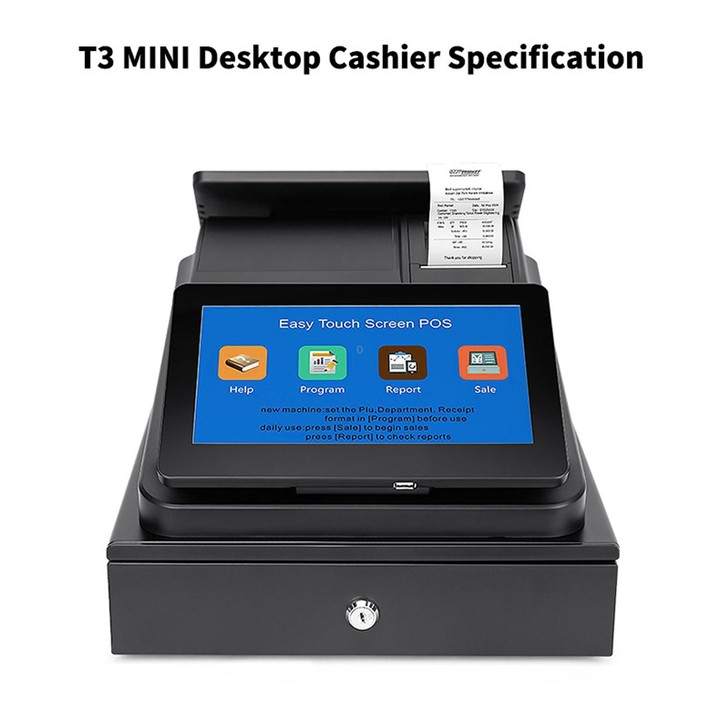 Yokoscan T3 Dual Touch Screen All-In-One Pos Machine Cash Register With Printer For Catering Supermarket AU Plug