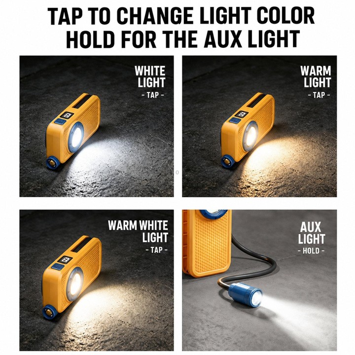Multifunctional Magnetic Flexible Hose Cob Work Light Portable Flashlight For Outdoor Emergency Lighting(Black)