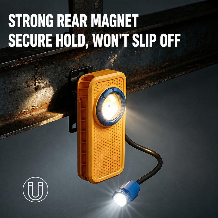 Multifunctional Magnetic Flexible Hose Cob Work Light Portable Flashlight For Outdoor Emergency Lighting(Black)