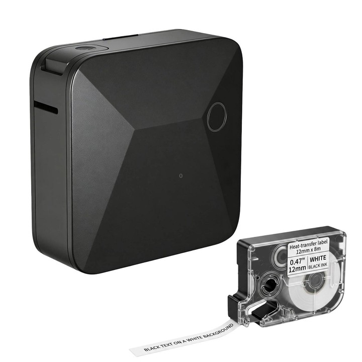 R15 Portable Ribbon Label Maker Bluetooth Gift Satin Ribbon Printer(Black With White Label)