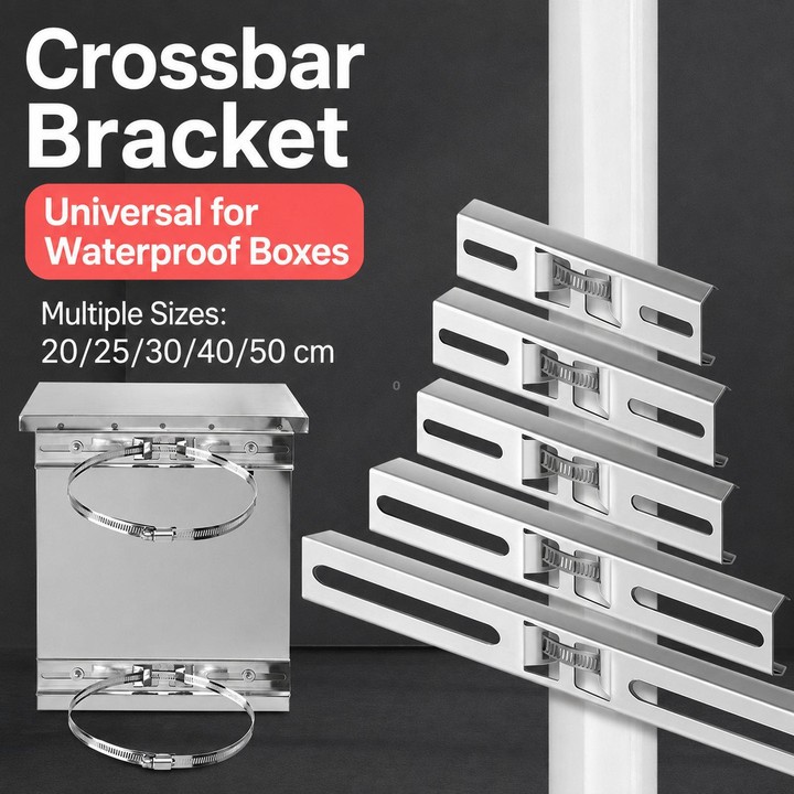 20cm Stainless Steel Pole Mount Bracket Heavy Duty Crossbar for Electrical Junction Box