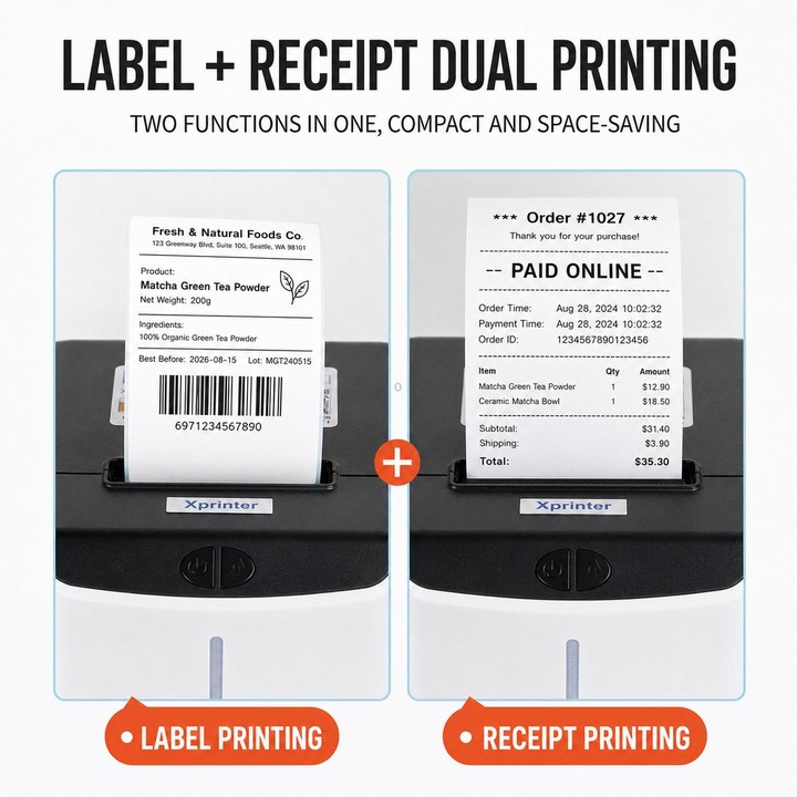 Xprinter XP-T271U Cloud Tag Wifi Thermal Label Receipt Printer For Milk Tea Drink Label Sticker Printing US Plug