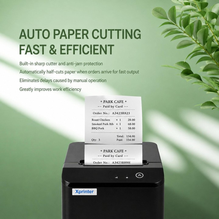Xprinter XP-T80Q Thermal Receipt Printer For Catering Medical & Milk Tea Shops, SPec: USB + Network Port(US Plug)