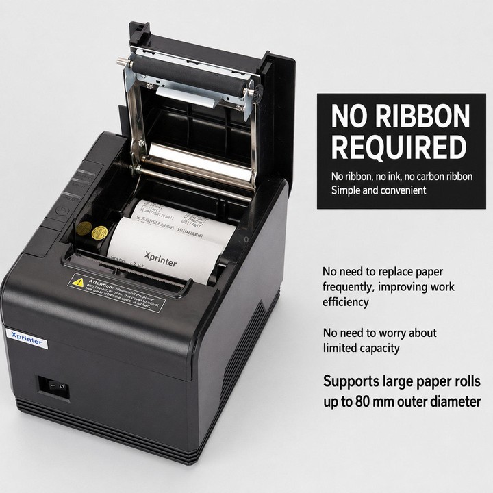 Xprinter XP-Q200 USB+Lan Port Thermal Receipt Printer 80mm Printing Machine For Catering & Milk Tea Shops US Plug