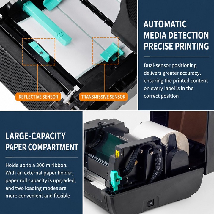 Xprinter XP-TT426B Thermal Transfer Ribbon Printer For Labels And Clothing Hang Tags, Spec: USB(US Plug)