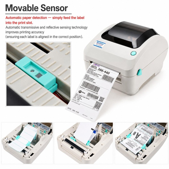 Xprinter XP-470B Thermal Barcode Printer Express E-Waybill Label Machine, Spec: USB(EU Plug)