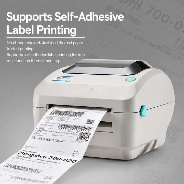 Xprinter XP-470B Thermal Barcode Printer Express E-Waybill Label Machine, Spec: USB(UK Plug)