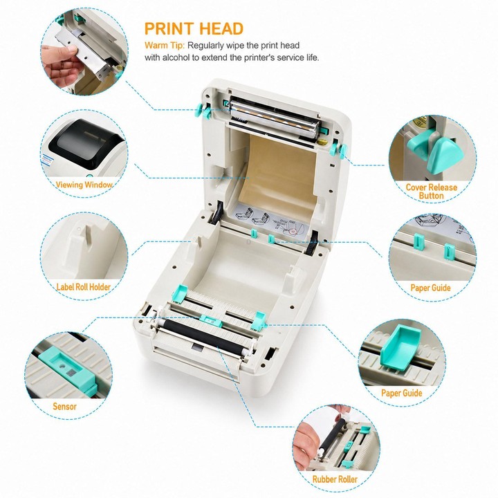 Xprinter XP-470B Thermal Barcode Printer Express E-Waybill Label Machine, Spec: USB + Bluetooth(EU Plug)