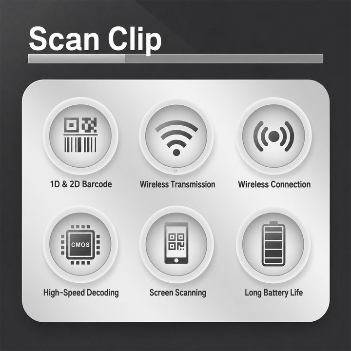K20 Back Clip 2D Barcode Scanner Wireless Bluetooth QR Code Reader