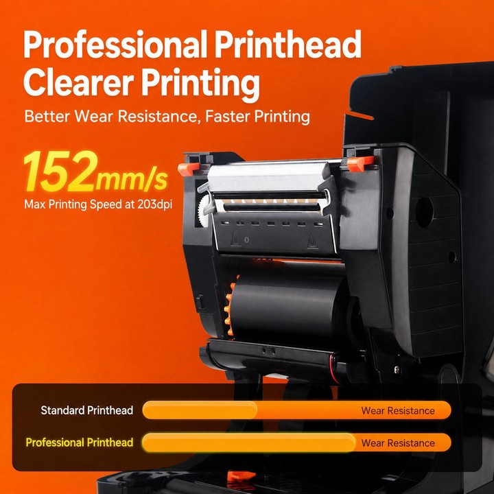 T4201 203dpi USB+Ethernet Thermal Transfer Direct Thermal Barcode Label Printer For Shipping Package And Jewelry Tag(EU Plug)