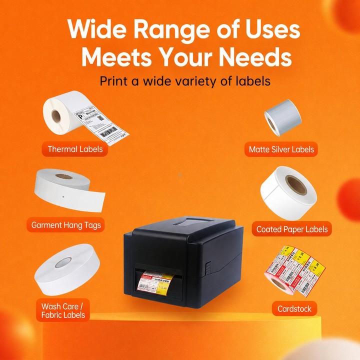 T4301 300dpi USB+Bluetooth Thermal Transfer Direct Thermal Barcode Label Printer For Shipping Package And Jewelry Tag(EU Plug)