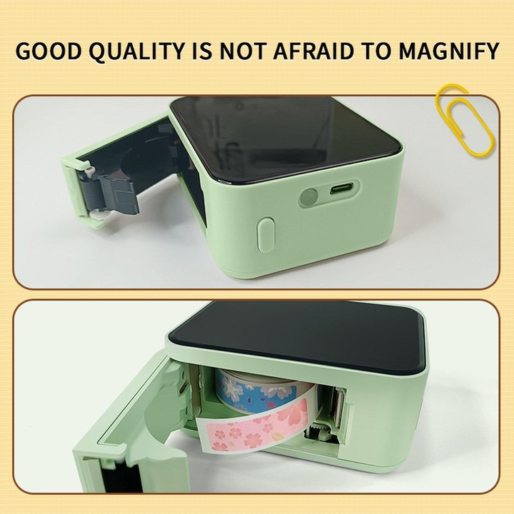 P15 Mini Bluetooth Label Maker Portable Thermal Sticker Printer Machine, Spec: Matcha Green With 1 Roll Label Paper