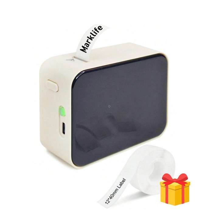 P15 Mini Bluetooth Label Maker Portable Thermal Sticker Printer Machine, Spec: Milk Tea White With 1 Roll Label Paper