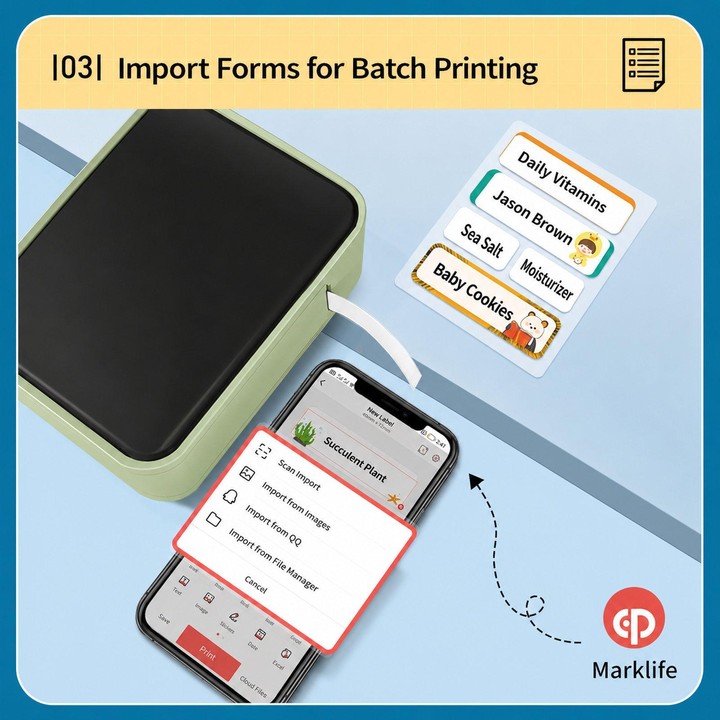P15 Mini Bluetooth Label Maker Portable Thermal Sticker Printer Machine, Spec: Milk Tea White+Cover With 1 Roll Label Paper