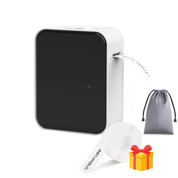 P15 Mini Bluetooth Label Maker Portable Thermal Sticker Printer Machine, Spec: White+Cover With 1 Roll Label Paper