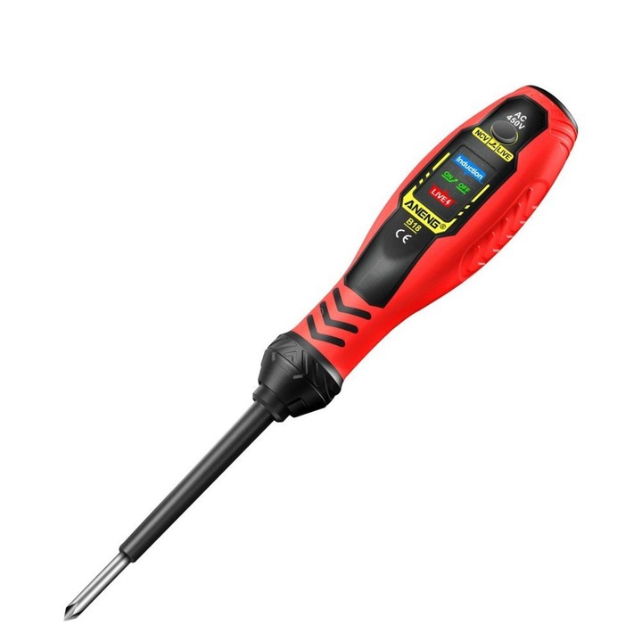 ANENG High-Precision Digital Smart Voltage Tester Pen With Non-Contact Induction(Red Phillips-head)