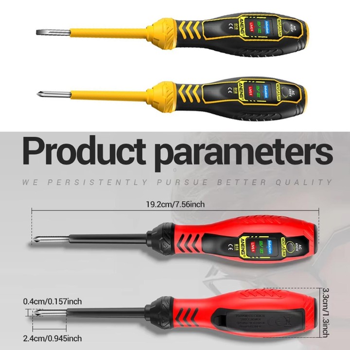 ANENG High-Precision Digital Smart Voltage Tester Pen With Non-Contact Induction(Red Phillips-head)