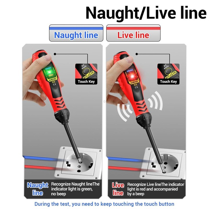 ANENG High-Precision Digital Smart Voltage Tester Pen With Non-Contact Induction(Yellow Phillips-head)