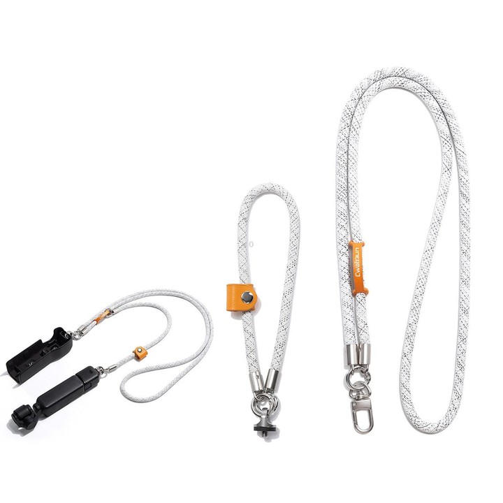 Cwatcun D232 Camera Lanyard 2 In 1 Crossbody Neck Strap Adjustable Wrist Rope With 1/4 Screw Quick Release Clasp, Color: Small L