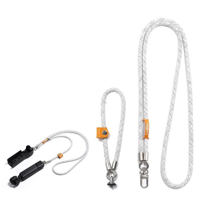 Cwatcun D232 Camera Lanyard 2 In 1 Crossbody Neck Strap Adjustable Wrist Rope With 1/4 Screw Quick Release Clasp, Color: Medium
