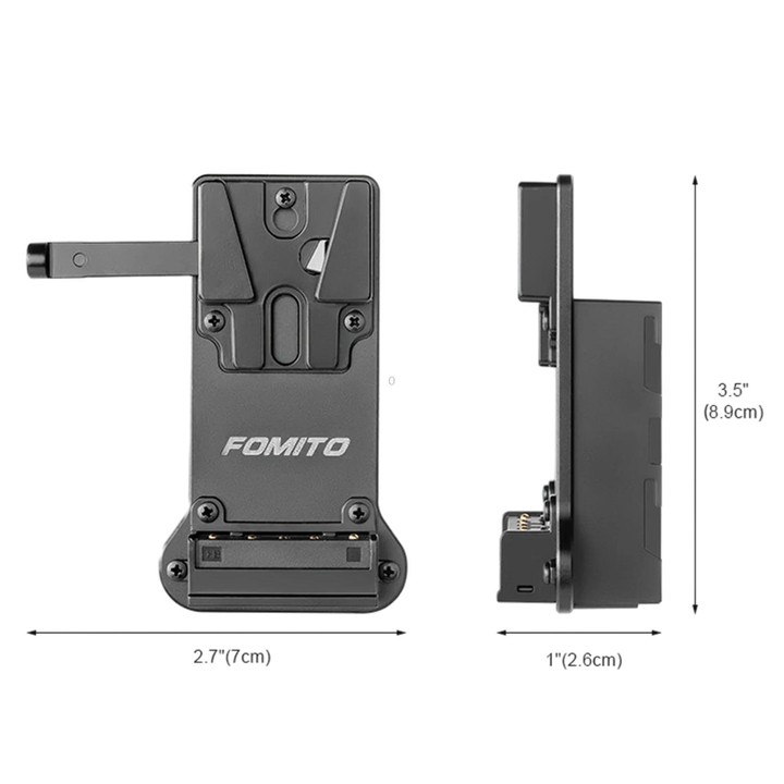 FOMITO NP-F Battery Plate To V-Mount Power Adapter For Monitor & Wireless Video Transmitter